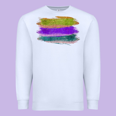 Green Purple Cyan Colored Triple Brush Strokes Premium Sweatshirt Designed By Bettercallsaul