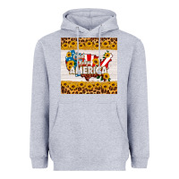 Heather Grey god bless america square coaster Heavyweight Hoodie - HRA Design Shop