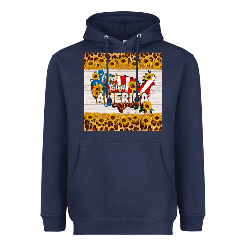 God Bless America Square Coaster Heavyweight Hoodie by HRA Design Shop | Teevron