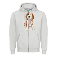 Dove Grey beagle Zipper Hoodie - RanaPortraitStore