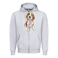 Heather Grey beagle Zipper Hoodie - RanaPortraitStore