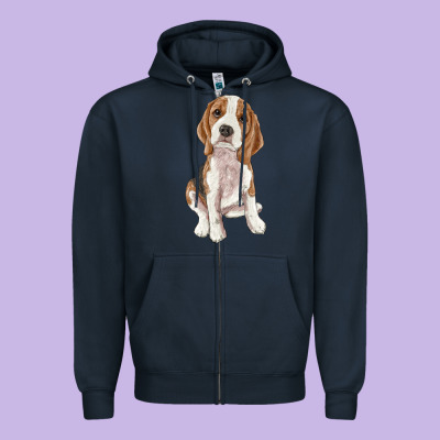 Beagle Zipper Hoodie Designed By Ranaportraitstore