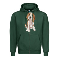 Sports Green beagle Zipper Hoodie - RanaPortraitStore
