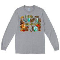 Heather Grey little pumpkin with a lot of spice Long Sleeve Tee - AdoDesignShop