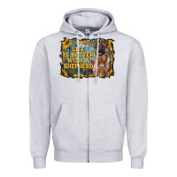 Heather Grey life is better with a shepperd Zipper Hoodie - RanaPortraitStore