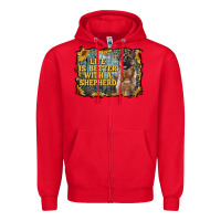 Red life is better with a shepperd Zipper Hoodie - RanaPortraitStore
