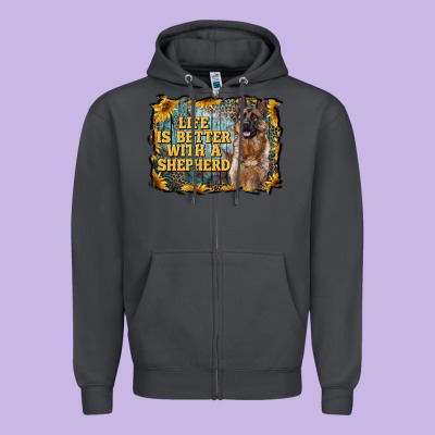 Life Is Better With A Shepperd Zipper Hoodie Designed By Ranaportraitstore
