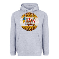 Heather Grey god bless america round coaster Heavyweight Hoodie - HRA Design Shop