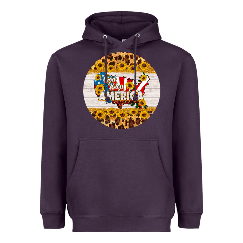 God Bless America Round Coaster Heavyweight Hoodie by HRA Design Shop | Teevron