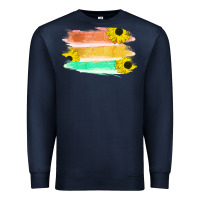 Navy Colored Triple Sunflower Brush Strokes Premium Sweatshirt - Bettercallsaul
