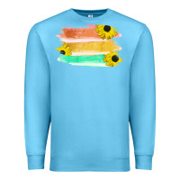 Ocean Blue Colored Triple Sunflower Brush Strokes Premium Sweatshirt - Bettercallsaul