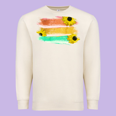 Colored Triple Sunflower Brush Strokes Premium Sweatshirt Designed By Bettercallsaul
