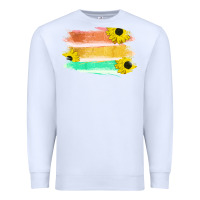 White Colored Triple Sunflower Brush Strokes Premium Sweatshirt - Bettercallsaul