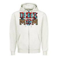 Oatmeal Heather Cheer mom Zipper Hoodie - Zillion Design Studio