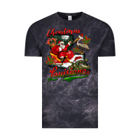 Cloud Black louisiana christmas with  afro santa Vintage Tee - BarkalooDesign