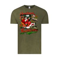 Vintage Olive louisiana christmas with  afro santa Vintage Tee - BarkalooDesign