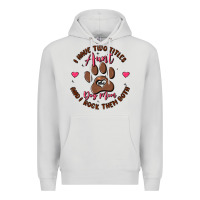 Dove Grey i have two titles aunt and dog mom Premium Hoodie - MaliasSmallBusiness