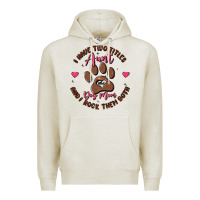 Oatmeal Heather i have two titles aunt and dog mom Premium Hoodie - MaliasSmallBusiness