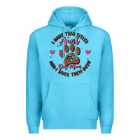 Ocean Blue i have two titles aunt and dog mom Premium Hoodie - MaliasSmallBusiness