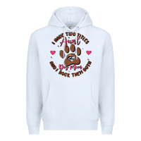 White i have two titles aunt and dog mom Premium Hoodie - MaliasSmallBusiness