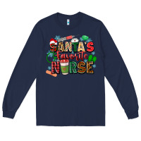 Navy santa's favorite nurse Long Sleeve Tee - Zillion Design Studio