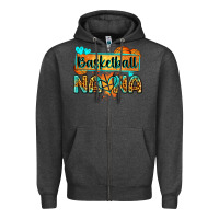 Charcoal Heather basketball nana with leopard Zipper Hoodie - Zillion Design Studio