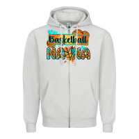 Dove Grey basketball nana with leopard Zipper Hoodie - Zillion Design Studio