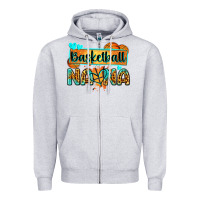 Heather Grey basketball nana with leopard Zipper Hoodie - Zillion Design Studio