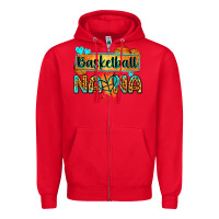Red basketball nana with leopard Zipper Hoodie - Zillion Design Studio