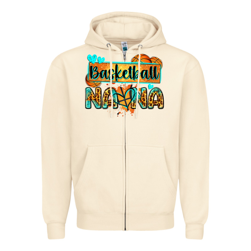 Basketball Nana With Leopard Zipper Hoodie by Zillion Design Studio | Teevron