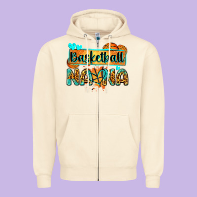 Basketball Nana With Leopard Zipper Hoodie Designed By Zillion Design Studio