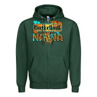 Sports Green basketball nana with leopard Zipper Hoodie - Zillion Design Studio