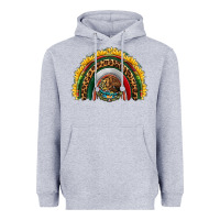 Heather Grey mexico sunflower rainbow Heavyweight Hoodie - HRA Design Shop