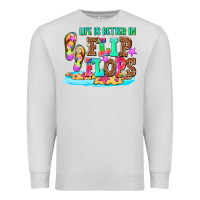 Dove Grey life is better in flip flops Premium Sweatshirt - AdoDesignShop