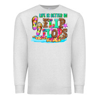 Oatmeal Heather life is better in flip flops Premium Sweatshirt - AdoDesignShop