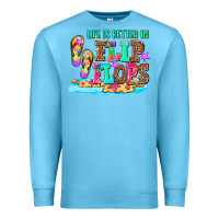 Ocean Blue life is better in flip flops Premium Sweatshirt - AdoDesignShop