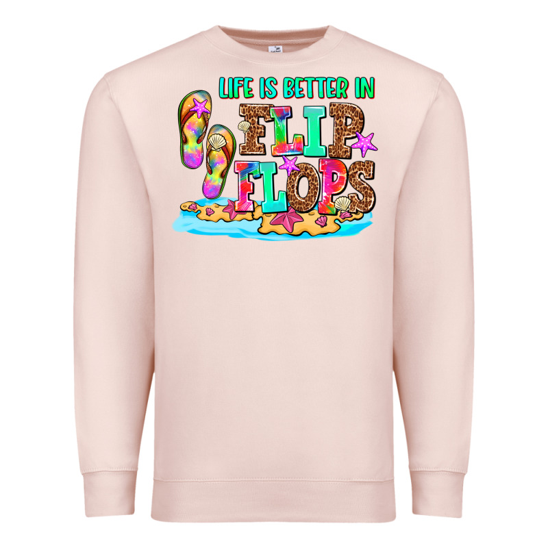 Life Is Better In Flip Flops Premium Sweatshirt by AdoDesignShop | Teevron