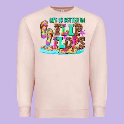 Life Is Better In Flip Flops Premium Sweatshirt Designed By Adodesignshop