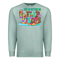 Seafoam life is better in flip flops Premium Sweatshirt - AdoDesignShop