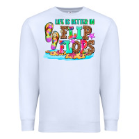 White life is better in flip flops Premium Sweatshirt - AdoDesignShop