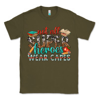 Army Green not all superheroes wear capes with books Classic Tee - texasbilliewilder