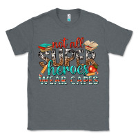 Charcoal Heather not all superheroes wear capes with books Classic Tee - texasbilliewilder