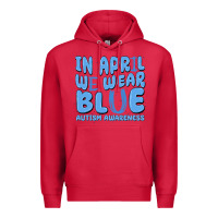 Cardinal in april we wear blue autism awareness Premium Hoodie - MaliasSmallBusiness