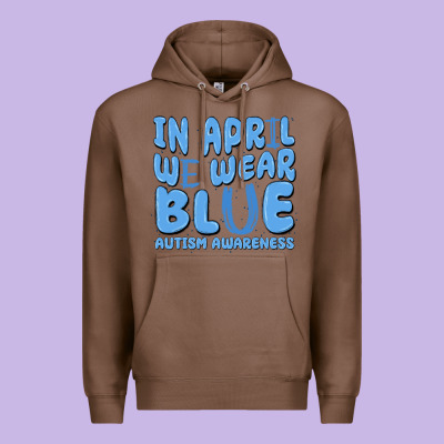 In April We Wear Blue Autism Awareness Premium Hoodie Designed By Maliassmallbusiness