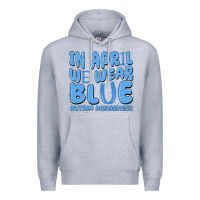 Heather Grey in april we wear blue autism awareness Premium Hoodie - MaliasSmallBusiness