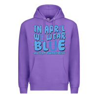 Purple in april we wear blue autism awareness Premium Hoodie - MaliasSmallBusiness