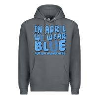 Rock in april we wear blue autism awareness Premium Hoodie - MaliasSmallBusiness