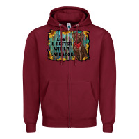 Burgundy life is better with a labrador Zipper Hoodie - RanaPortraitStore
