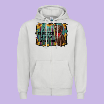 Life Is Better With A Labrador Zipper Hoodie Designed By Ranaportraitstore