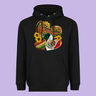 Mexico Heart And Sunflower Heavyweight Hoodie Designed By Hra Design Shop